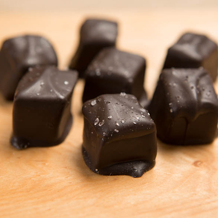 dark chocolate sea salt caramels