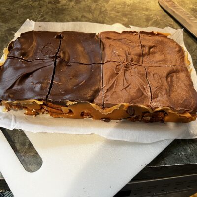 Six Pecan Turtles with Milk Chocolate